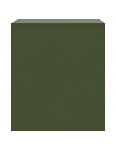 Comodino Verde Oliva 34,5x39x44 cm in Acciaio