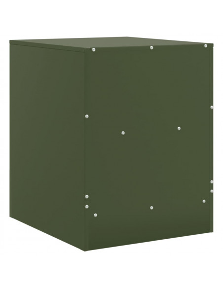 Comodino Verde Oliva 34,5x39x44 cm in Acciaio