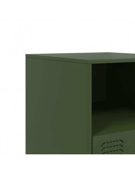 Comodino Verde Oliva 34,5x39x44 cm in Acciaio