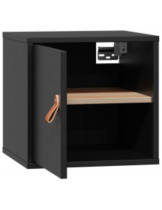 Pensile Nero 31,5x30x30 cm in Legno Massello di Pino