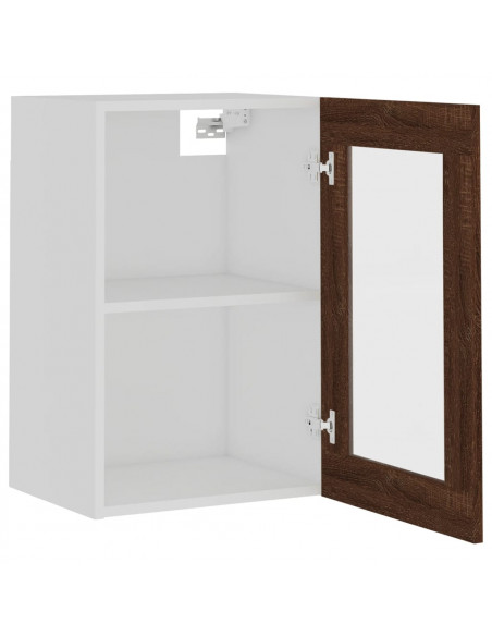 Pensile Vetro Rovere Marrone 40x31x60 cm Legno Multistrato