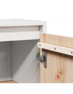 Pensili 2 pz Bianchi 30x30x60 cm in Legno Massello di Pino