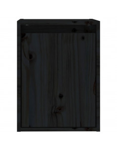 Pensili 2 pz Neri 30x30x40 cm in Legno Massello di Pino