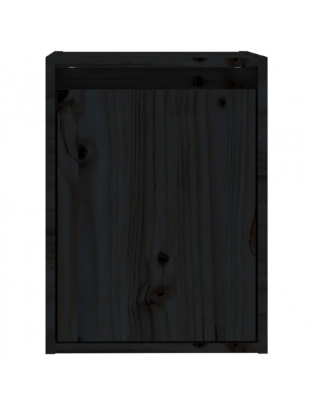 Pensili 2 pz Neri 30x30x40 cm in Legno Massello di Pino