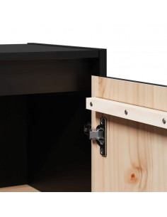 Pensili 2 pz Neri 30x30x60 cm in Legno Massello di Pino