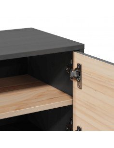 Pensili 2pz Grigi 31,5x30x30 cm in Legno Massello di Pino