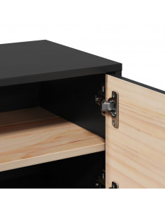 Pensili 2pz Neri 31,5x30x30 cm in Legno Massello di Pino