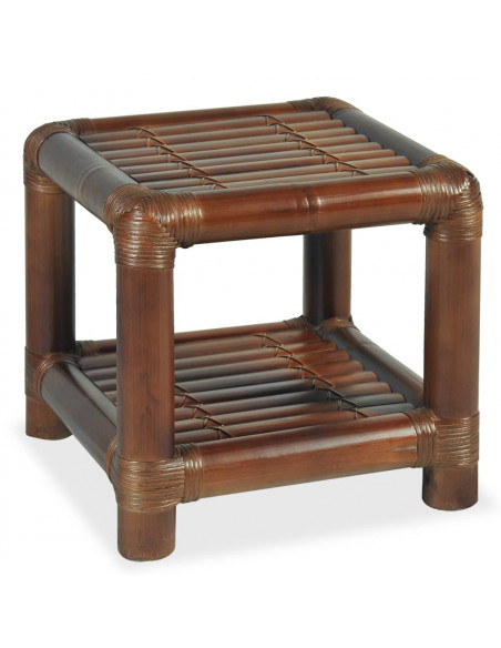 Comodino 40x40x40 cm in Bambù Marrone Scuro