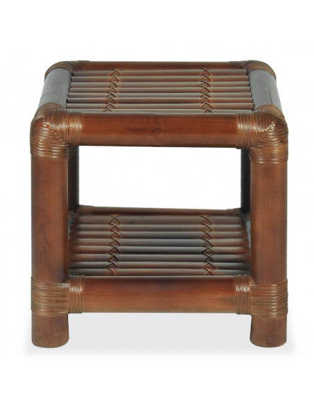 Comodino 40x40x40 cm in Bambù Marrone Scuro
