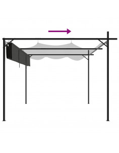 Pergola con Tetto Retrattile Antracite 295x292x230 cm