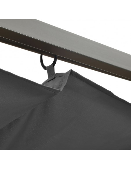 Pergola con Tetto Retrattile Antracite 3x3m in Acciaio 180 g/m²