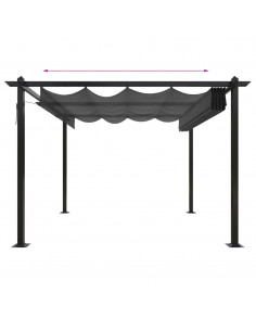 Pergola da Giardino con Tetto Retrattile 3x3 m Antracite