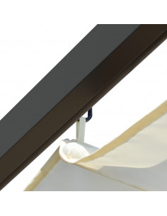 Pergola da Giardino Tetto Retrattile Bianco Crema 3x3 m Acciaio