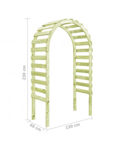 Pergolato da Giardino 130x60x230cm Legno di Pino Impregnato