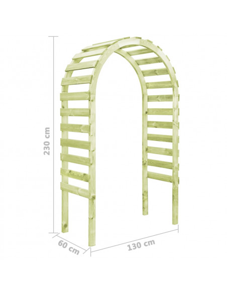 Pergolato da Giardino 130x60x230cm Legno di Pino Impregnato