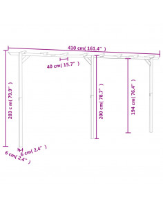 Pergolato da Giardino 410x40x203 cm in Legno