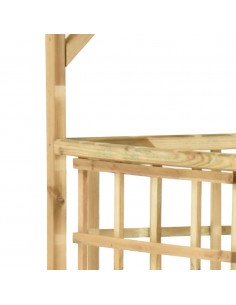 Pergolato Giardino per Bidoni Doppi Legno di Pino Impregnato