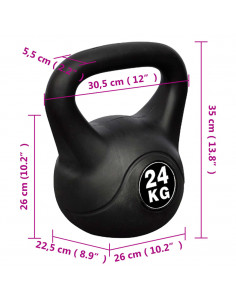 Peso con maniglia kettlebell da 24 kg