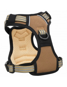 Pettorina Cani con Strisce Riflettenti Regolabile Marrone XL