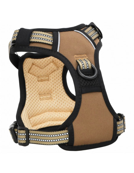 Pettorina Cani con Strisce Riflettenti Regolabile Marrone XL