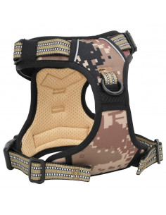 Pettorina Cani Righe Riflettenti Regolabile Marrone Mimetico XL