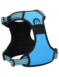 Pettorina per Cani con Strisce Riflettenti Regolabile Blu S
