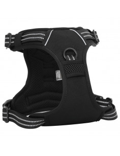 Pettorina per Cani con Strisce Riflettenti Regolabile Nera XL