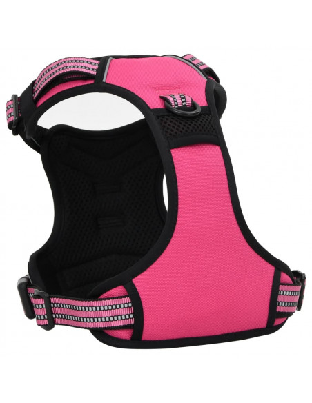 Pettorina per Cani con Strisce Riflettenti Regolabile Rosa L