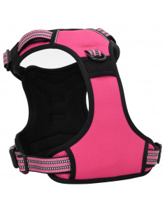 Pettorina per Cani con Strisce Riflettenti Regolabile Rosa M