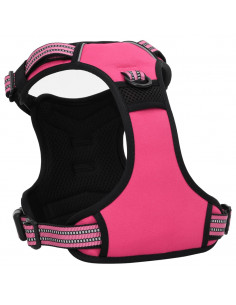 Pettorina per Cani con Strisce Riflettenti Regolabile Rosa XL
