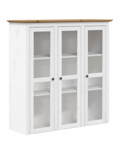 Mobile con Ante Vetro BODO Legno Massello Pino Bianco e Marrone 2