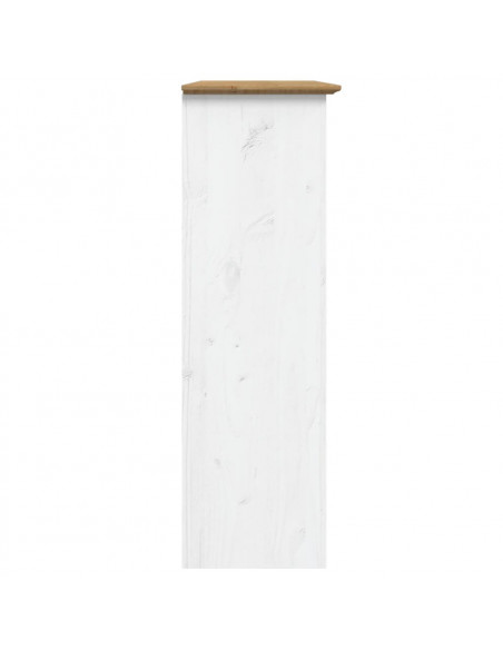 Mobile con Ante Vetro BODO Legno Massello Pino Bianco e Marrone