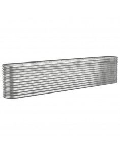 Letto Giardino Acciaio Verniciato a Polvere 332x40x68cm Argento 2