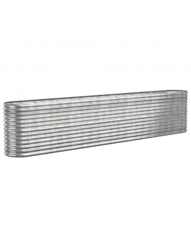 Letto Giardino Acciaio Verniciato a Polvere 332x40x68cm Argento