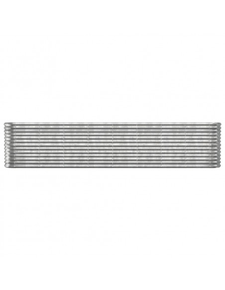 Letto Giardino Acciaio Verniciato a Polvere 332x40x68cm Argento