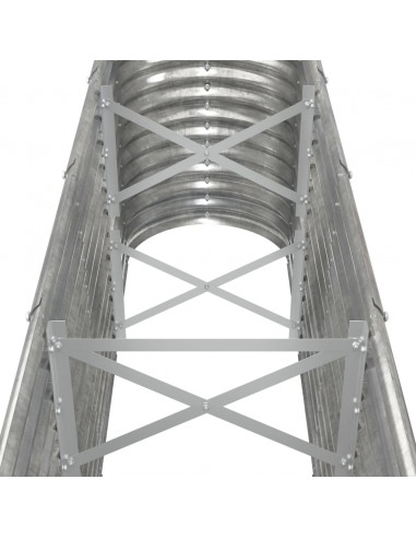 Letto Giardino Acciaio Verniciato a Polvere 332x40x68cm Argento