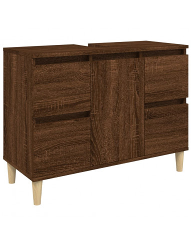 Mobile Lavabo Rovere Marrone 80x33x60 cm in Legno Multistrato