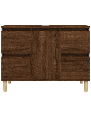 Mobile Lavabo Rovere Marrone 80x33x60 cm in Legno Multistrato