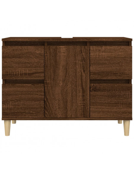 Mobile Lavabo Rovere Marrone 80x33x60 cm in Legno Multistrato