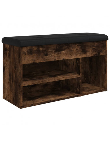 Panca Porta Scarpe Rovere Fumo 82x32x45,5 cm Legno Multistrato