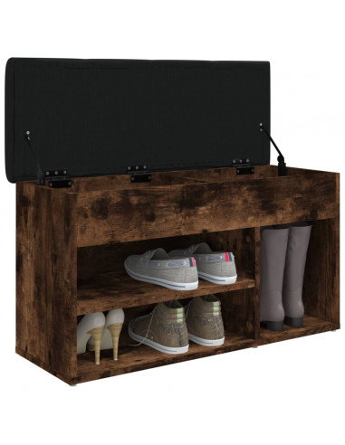 Panca Porta Scarpe Rovere Fumo 82x32x45,5 cm Legno Multistrato