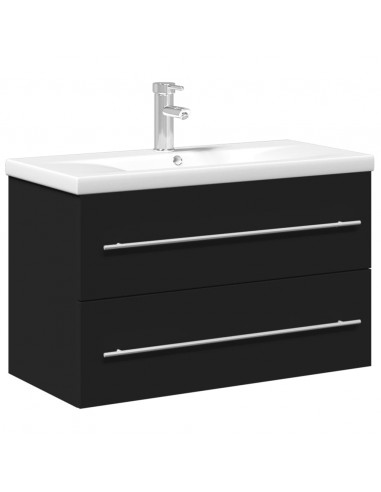 Mobile da Bagno con Lavabo Integrato Nero