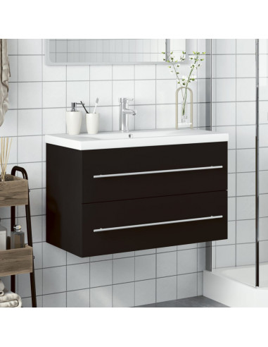Mobile da Bagno con Lavabo Integrato Nero