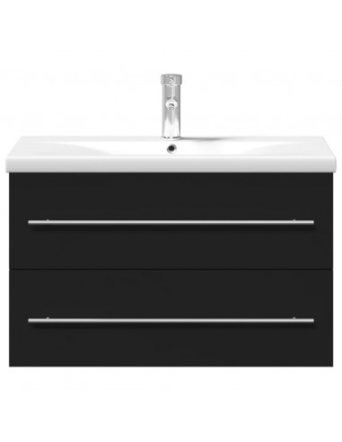 Mobile da Bagno con Lavabo Integrato Nero