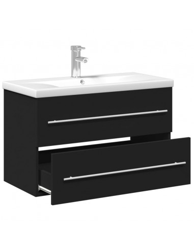 Mobile da Bagno con Lavabo Integrato Nero