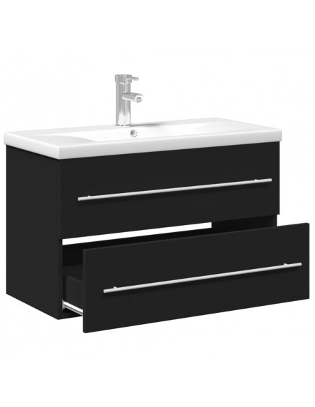 Mobile da Bagno con Lavabo Integrato Nero