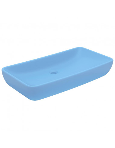 Lavabo Lusso Rettangolare Azzurro Opaco 71x38 cm in Ceramica