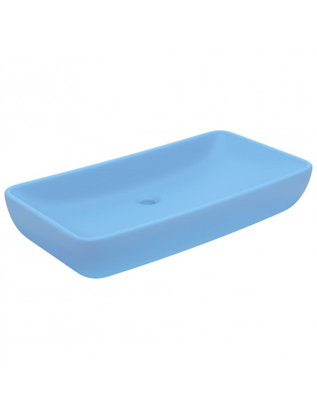 Lavabo Lusso Rettangolare Azzurro Opaco 71x38 cm in Ceramica