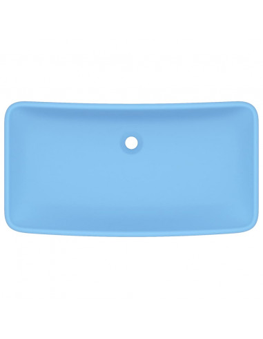 Lavabo Lusso Rettangolare Azzurro Opaco 71x38 cm in Ceramica