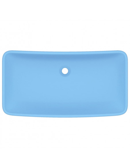 Lavabo Lusso Rettangolare Azzurro Opaco 71x38 cm in Ceramica